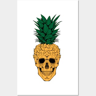 Pineapple skull Posters and Art